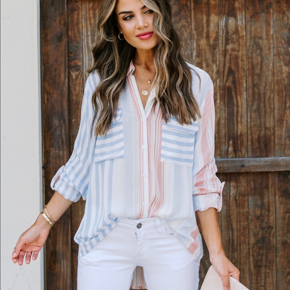 Striped button up